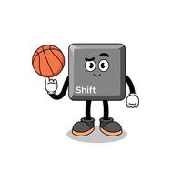 keyboard shift key illustration as a basketball player vector