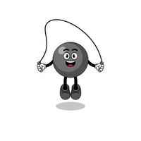 dot symbol mascot cartoon is playing skipping rope vector