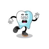 slipping tooth mascot illustration vector