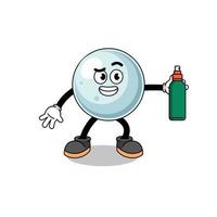 silver ball illustration cartoon holding mosquito repellent vector