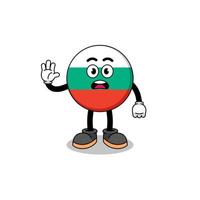 bulgaria flag cartoon illustration doing stop hand vector