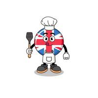 Mascot Illustration of united kingdom flag chef vector