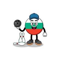 Mascot of bulgaria flag as a bowling player vector