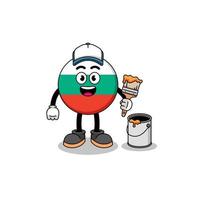 Character mascot of bulgaria flag as a painter vector