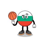 ilustración de la bandera de bulgaria como jugador de baloncesto vector