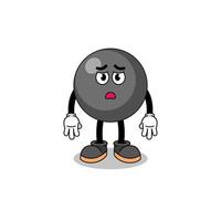 dot symbol cartoon illustration with sad face vector