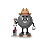 Cartoon mascot of dot symbol farmer vector