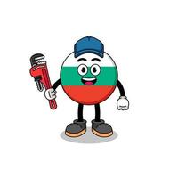 bulgaria flag illustration cartoon as a plumber vector