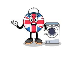 united kingdom flag illustration as a laundry man vector