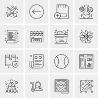 16 iconos de negocios universales vector ilustración de icono creativo para usar en proyectos relacionados con la web y dispositivos móviles