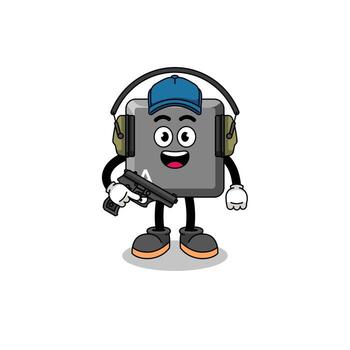 mascota del personaje del teclado una tecla haciendo campo de tiro vector