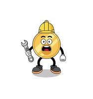 Character Illustration of key with 404 error vector