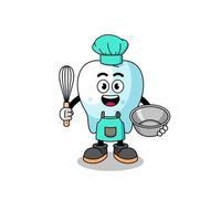 Illustration of tooth as a bakery chef vector