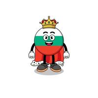 ilustración de la mascota del rey de la bandera de bulgaria vector