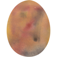 Brown watercolor Easter egg. Oval shape for design. Transparent PNG Clipart