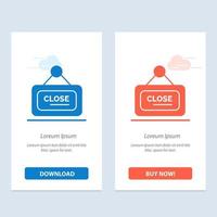 Marketing Board Sign Close  Blue and Red Download and Buy Now web Widget Card Template vector