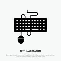 Device Interface Keyboard Mouse Obsolete solid Glyph Icon vector