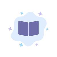 icono azul de la cubierta del diseño de la página del libro abierto en el fondo abstracto de la nube vector