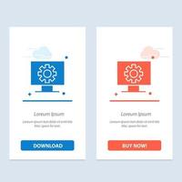 configuración de hardware de computadora equipo azul y rojo descargar y comprar ahora plantilla de tarjeta de widget web vector
