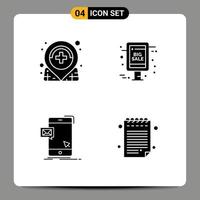 Mobile Interface Solid Glyph Set of Pictograms of care dialog medical sale advertisement mail Editable Vector Design Elements