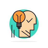 Creative Brain Idea Light bulb Mind Personal Power Success Abstract Circle Background Flat color Icon vector
