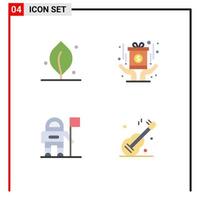 Modern Set of 4 Flat Icons and symbols such as ecology flag award fund music Editable Vector Design Elements