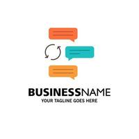 Chat Chatting Conversation Dialogue Auto Robot Business Logo Template Flat Color vector