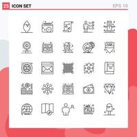 Set of 25 Modern UI Icons Symbols Signs for levitation entertainment media professional ability skills Editable Vector Design Elements