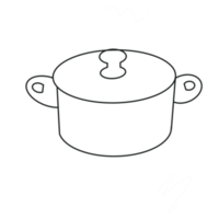 olla curry sopa cocina comer cena desayuno almuerzo chef café restaurante dibujado a mano línea orgánica garabato