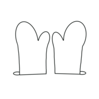 Glove Kitchen Cooking Chef Hand drawn Organic Line Doodle png