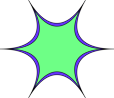 etiqueta adhesiva de insignia en blanco con color verde-púrpura, elemento para decoración, archivo de formato png