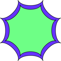 etiqueta adhesiva de insignia en blanco con color verde-púrpura, elemento para decoración, archivo de formato png