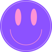 visage souriant de couleur violette, élément de décoration png