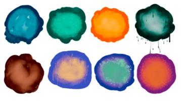 abstrakt vattenfärg cirklar etiketter samling png