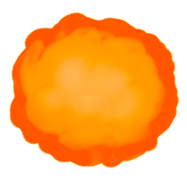 étiquettes abstraites de cercles aquarelle orange png