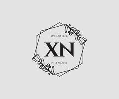 Initial XN feminine logo. Usable for Nature, Salon, Spa, Cosmetic and Beauty Logos. Flat Vector Logo Design Template Element.
