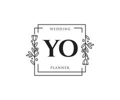 Initial YO feminine logo. Usable for Nature, Salon, Spa, Cosmetic and Beauty Logos. Flat Vector Logo Design Template Element.