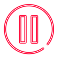 Pause Button Neon Icon png