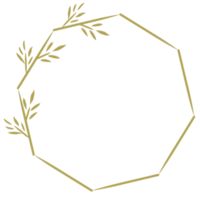 marco dorado con bambú png