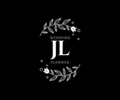 JL Initials letter Wedding monogram logos collection, hand drawn modern minimalistic and floral templates for Invitation cards, Save the Date, elegant identity for restaurant, boutique, cafe in vector