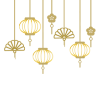 Gold Chinese Lantern Hanging png