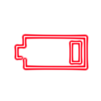 icône néon batterie faible png