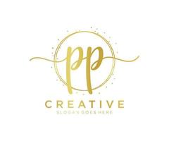 Initial PP feminine logo. Usable for Nature, Salon, Spa, Cosmetic and Beauty Logos. Flat Vector Logo Design Template Element.