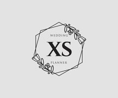 Initial XS feminine logo. Usable for Nature, Salon, Spa, Cosmetic and Beauty Logos. Flat Vector Logo Design Template Element.