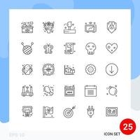 25 Universal Lines Set for Web and Mobile Applications wifi microwave celebrate iot winter Editable Vector Design Elements