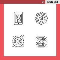 Universal Icon Symbols Group of 4 Modern Filledline Flat Colors of game glass smartphone leaf loading Editable Vector Design Elements