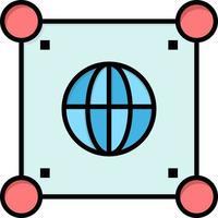 Globe Global World Science  Flat Color Icon Vector icon banner Template