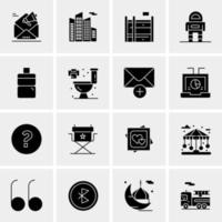 16 iconos de negocios universales vector ilustración de icono creativo para usar en proyectos relacionados con la web y dispositivos móviles