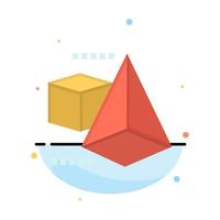 3dModel 3d Box Triangle Abstract Flat Color Icon Template vector