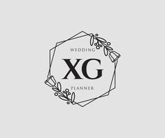Initial XG feminine logo. Usable for Nature, Salon, Spa, Cosmetic and Beauty Logos. Flat Vector Logo Design Template Element.